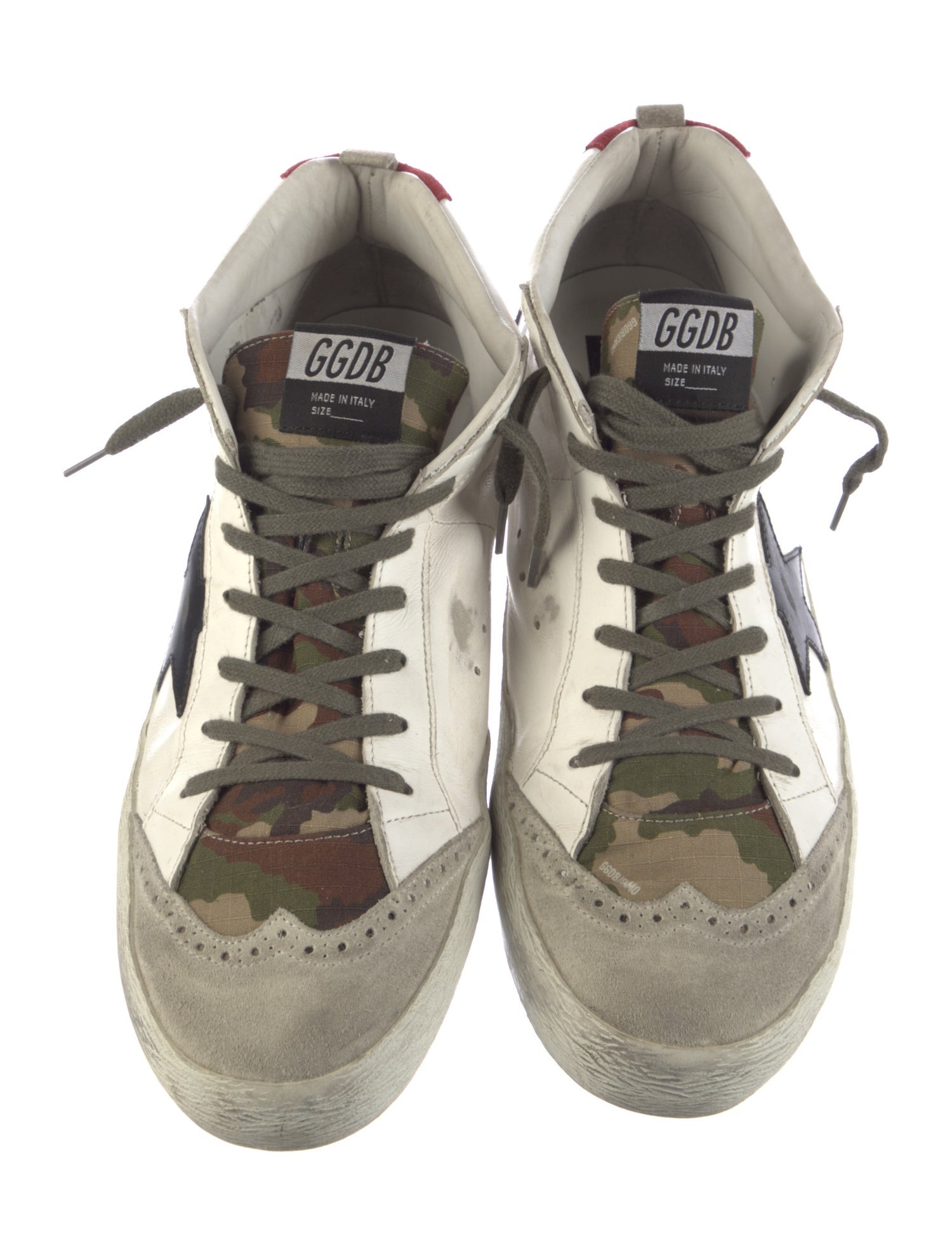 Golden Goose Leather Colorblock Pattern Sneakers